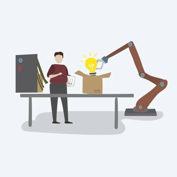 The employee is helped with robotic automation