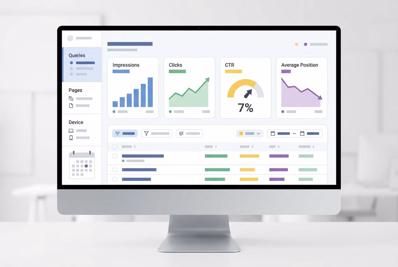5 Tenacious Ways to Boost SEO Visibility After AI Overviews 5 Google Search Console performance report used to measure SEO visibility after AI Overviews by query and device