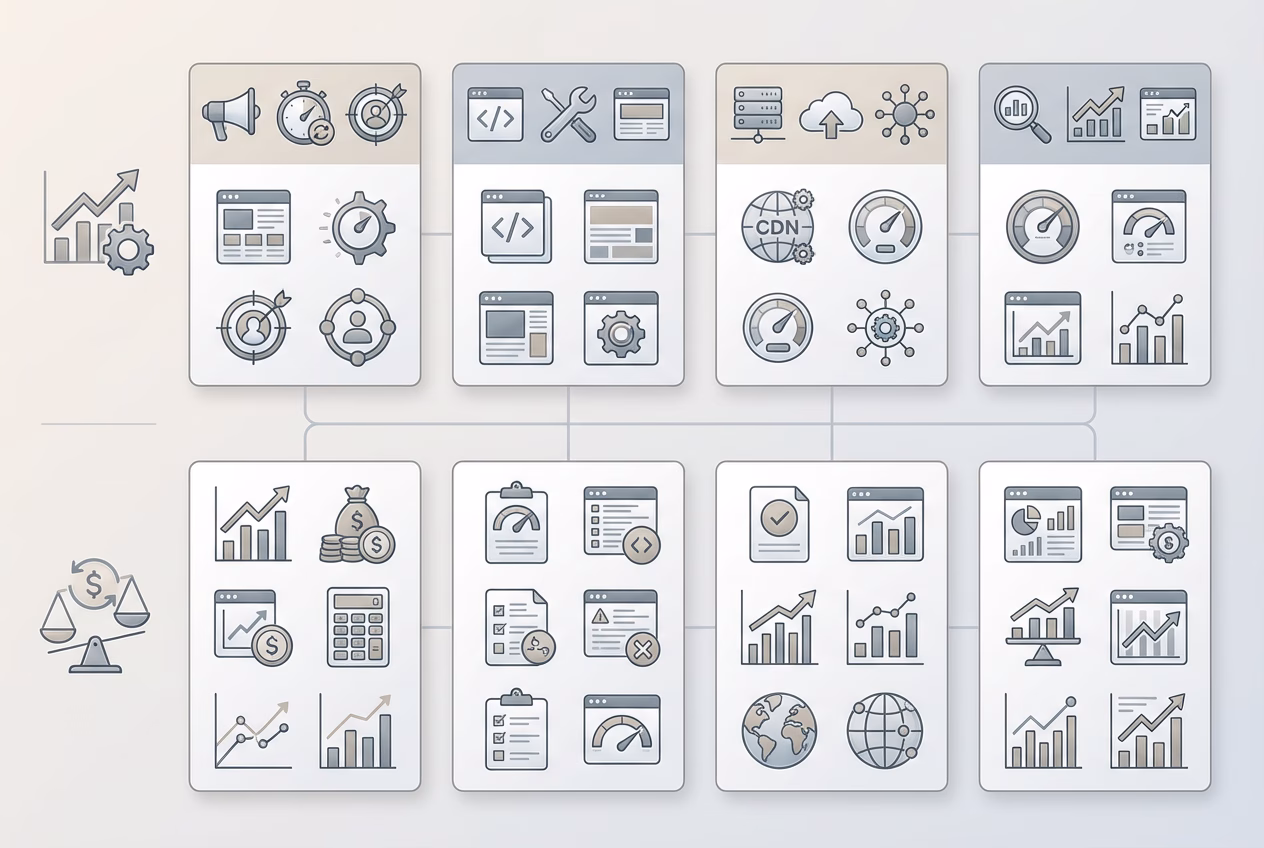 Core Web Vitals ROI: Fixes That Improve Rankings and Conversions 6 Team ownership map for Core Web Vitals ROI across marketing engineering platform and analytics