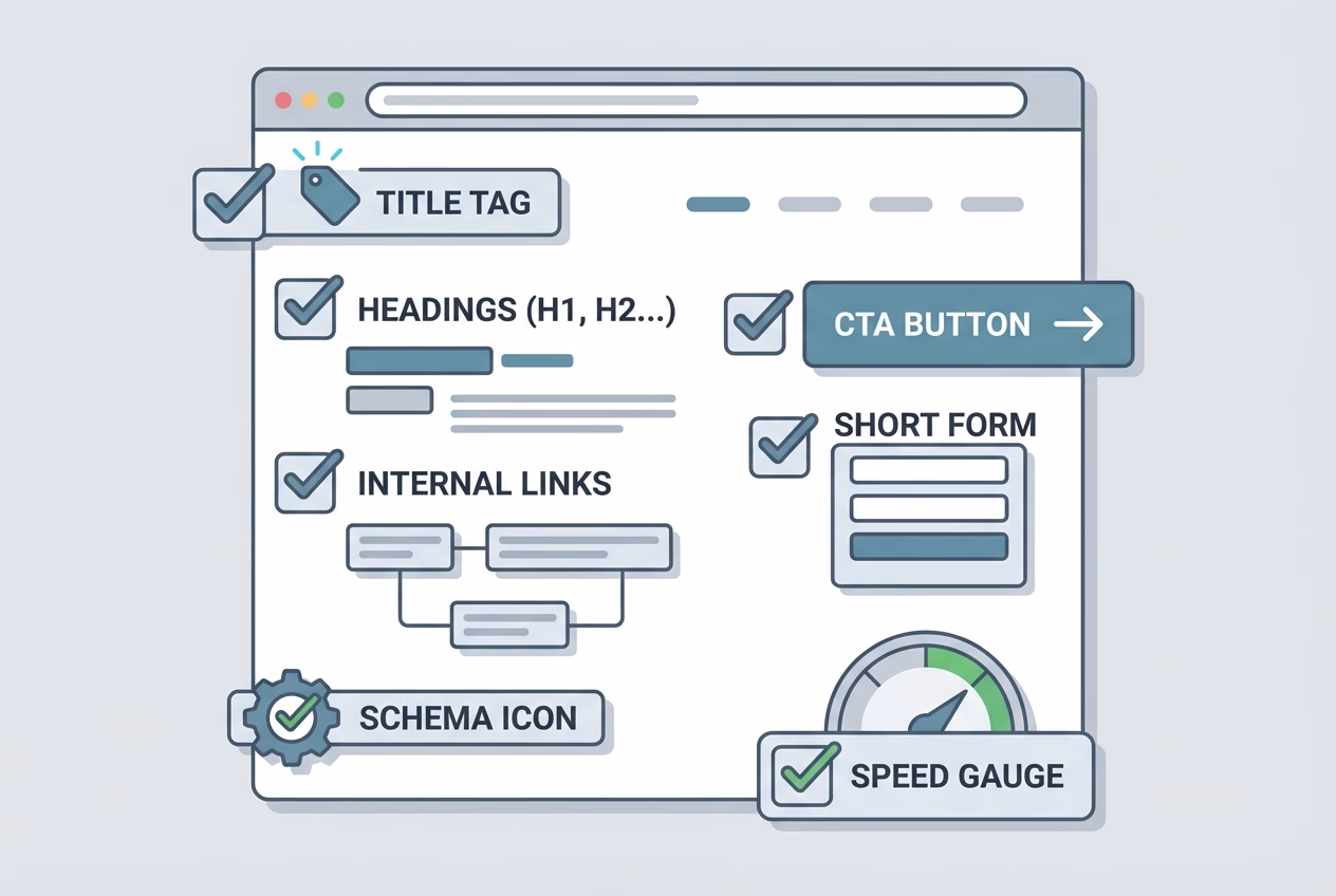 High-Intent SEO Pages: How to Build Pages That Convert B2B Buyers 6 Checklist-style on-page SEO and CRO elements applied to high-intent SEO pages on a B2B website
