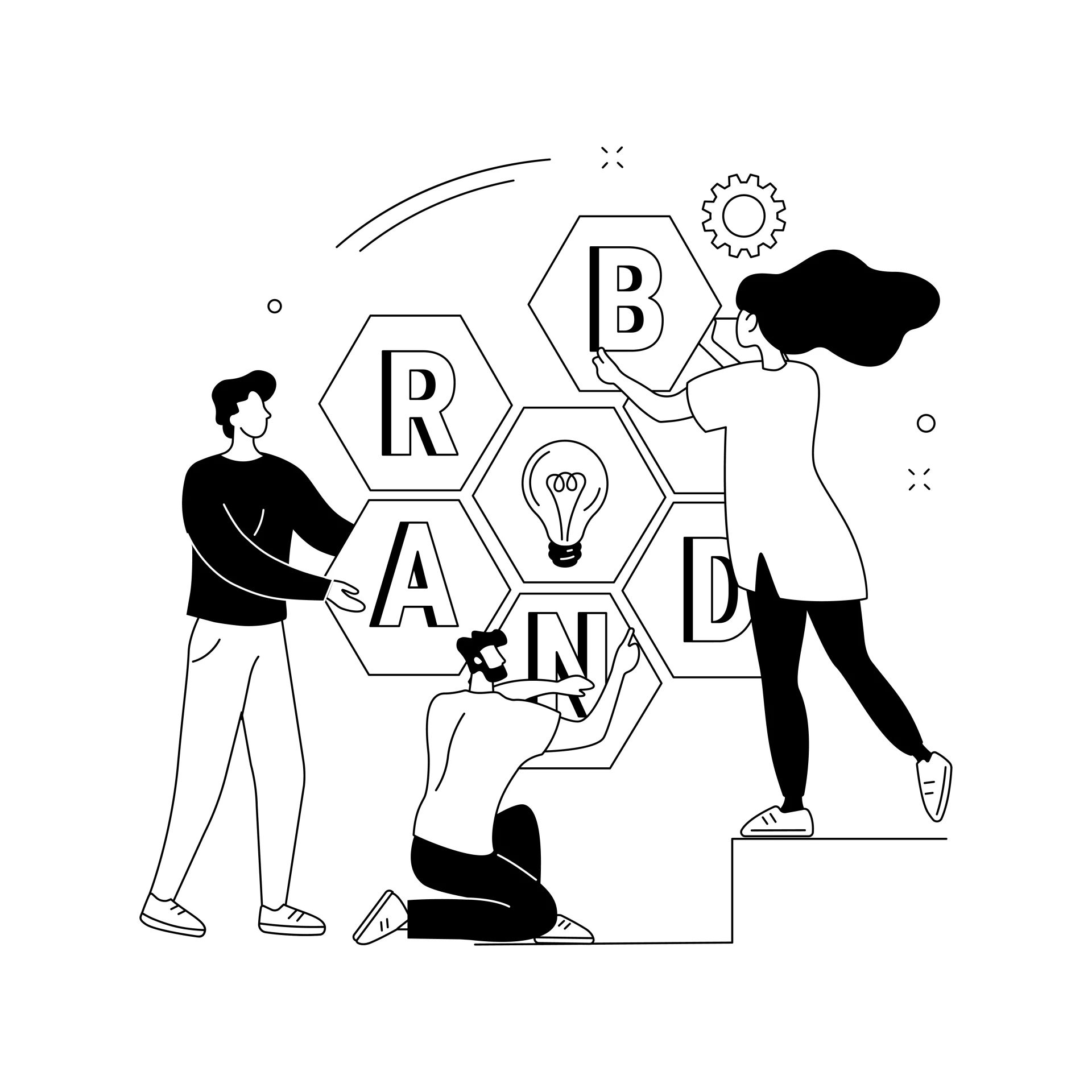 Image shows a team of brand creation