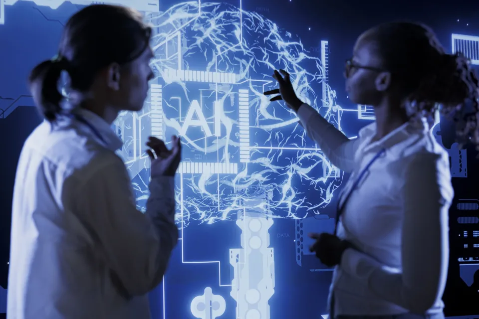 A thumbnail showing two people working on AI security.
